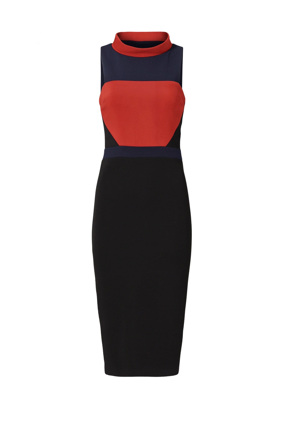 Roll Collar Colorblock Sheath by Badgley Mischka