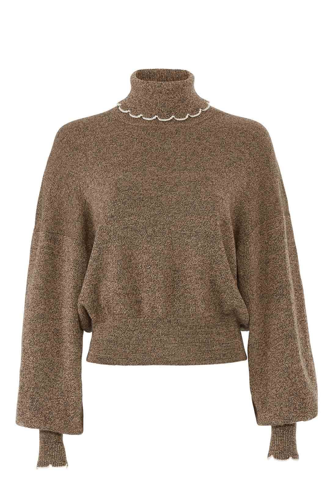 Chestnut Turtleneck Sweater by See by Chloé 3