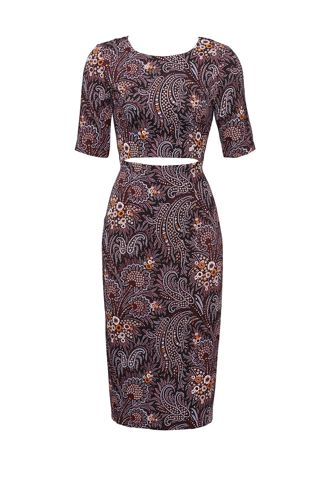 Paisley Wine Cut Out Dress by Suno 3