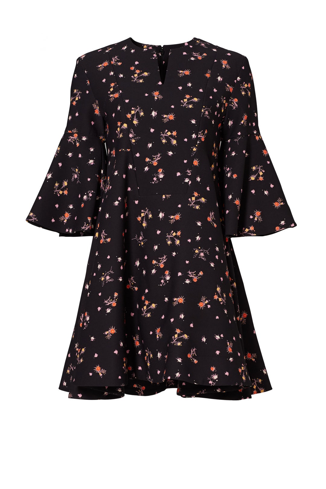 Navy Dotted Floral Dress by Carven