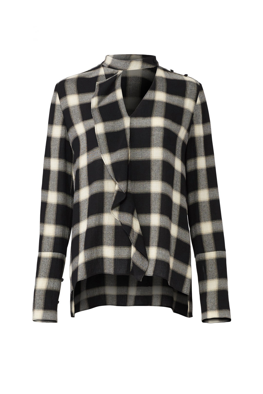 Plaid Cascade Blouse by Derek Lam 10 Crosby