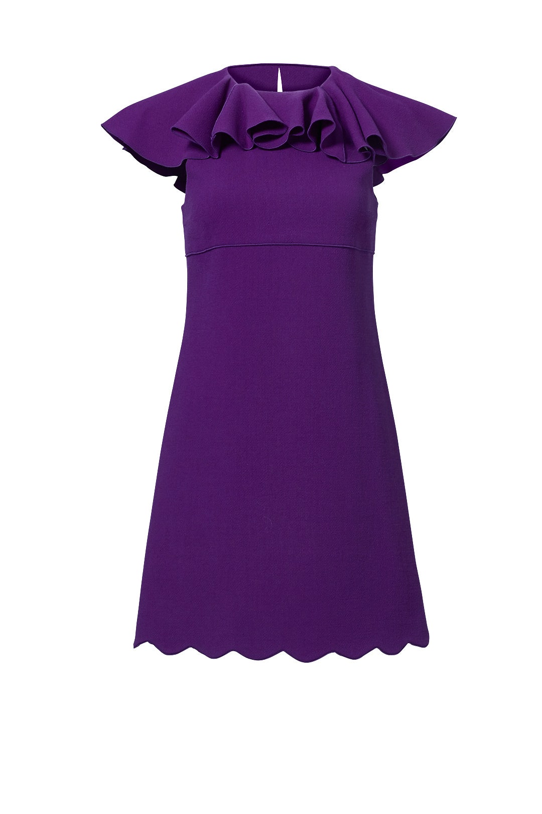 Purple Scallop Top Mini Dress by Giambattista Valli
