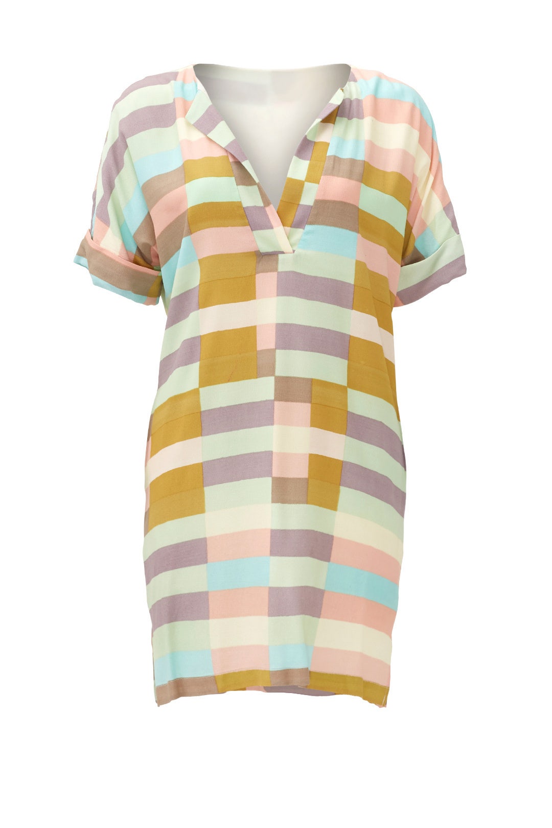 Sage Flag Stripe Shirt Dress by Mara Hoffman 3