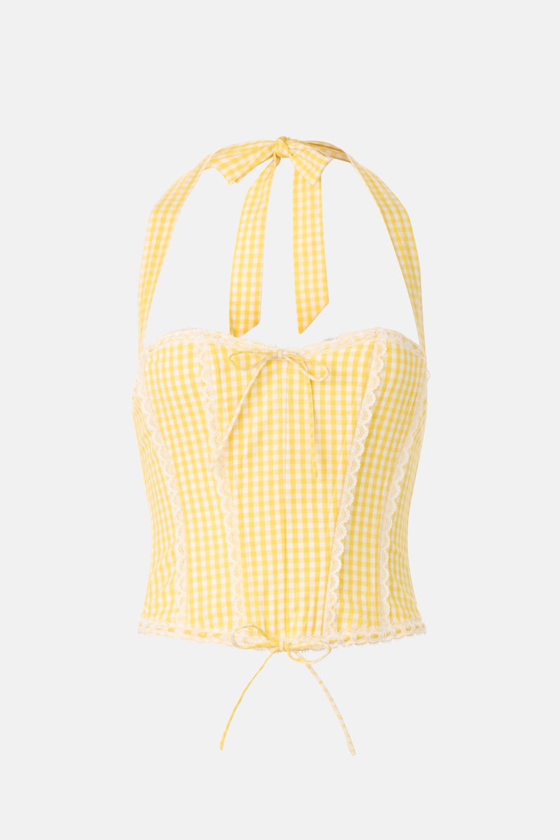 Gingham Lace Corset by GUIZIO - Photo 4