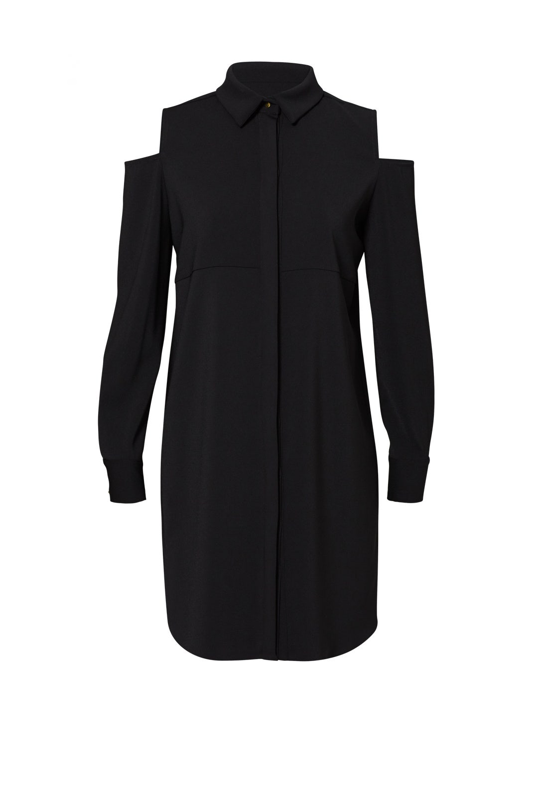 Black Cold Shoulder Shirt Dress by Amanda Uprichard 3