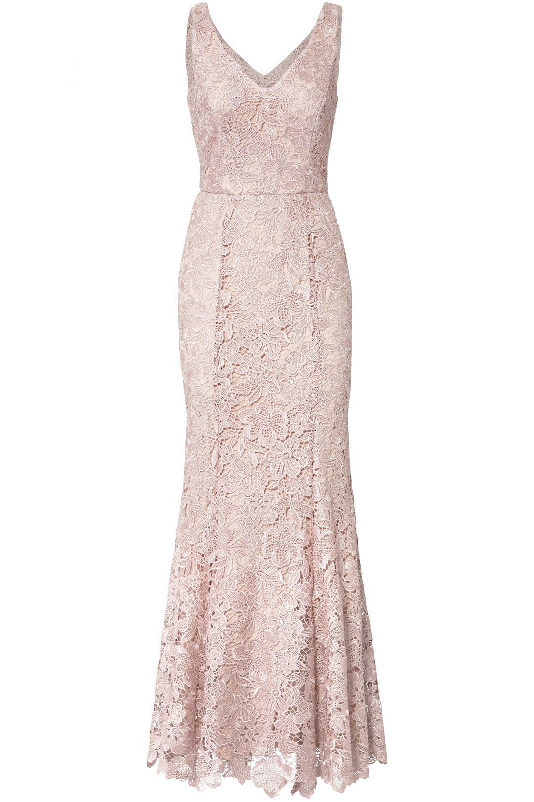 Blush Floral Lace Gown by JS Collection 3