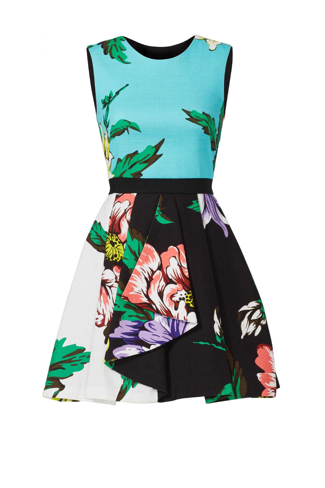 Aqua Crisp Bloom Dress by MARCOBOLOGNA 3