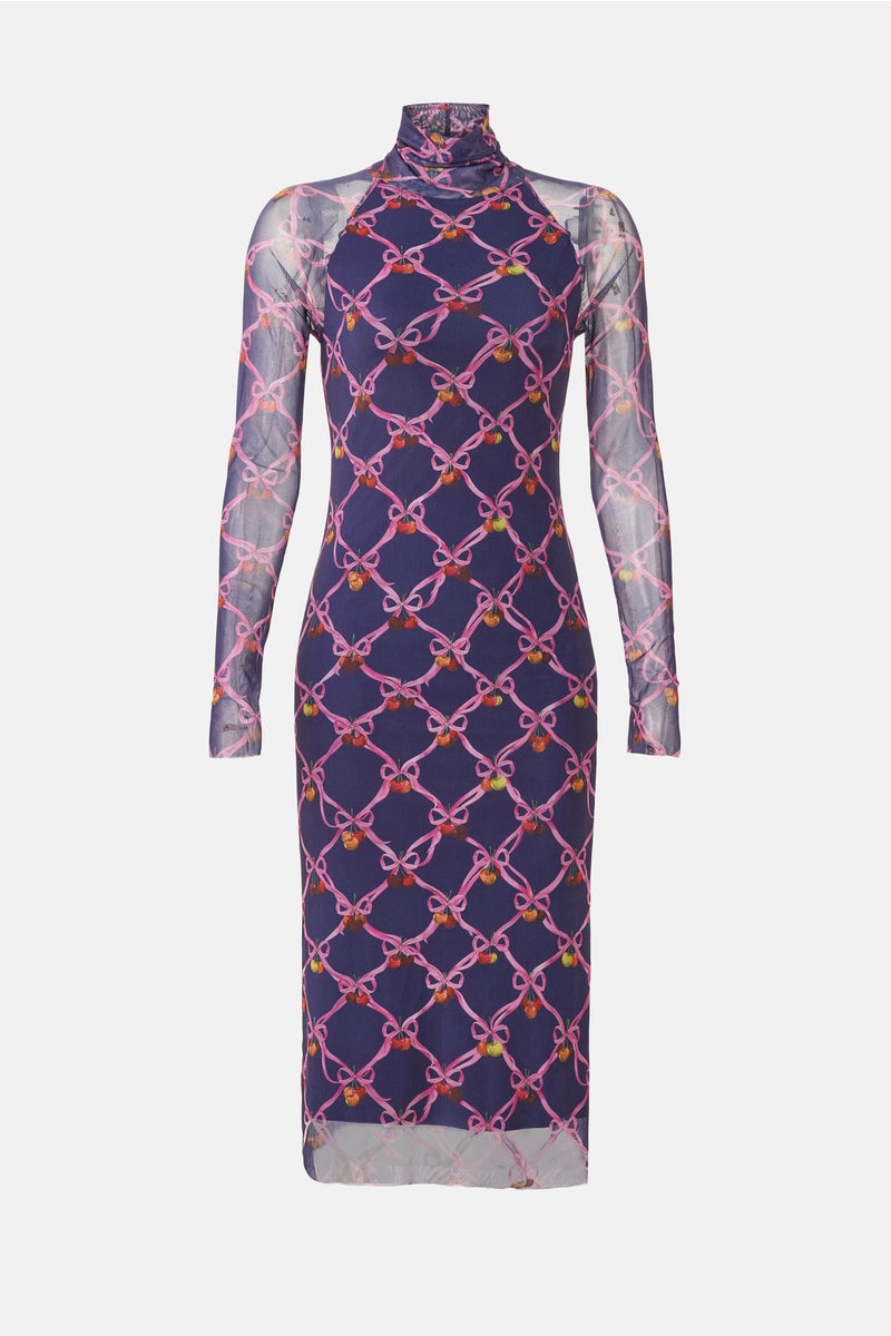 knee length dresses for ladies AFRM | SHAILENE POWER MESH TURTLENECK MIDI DRESS main image 0