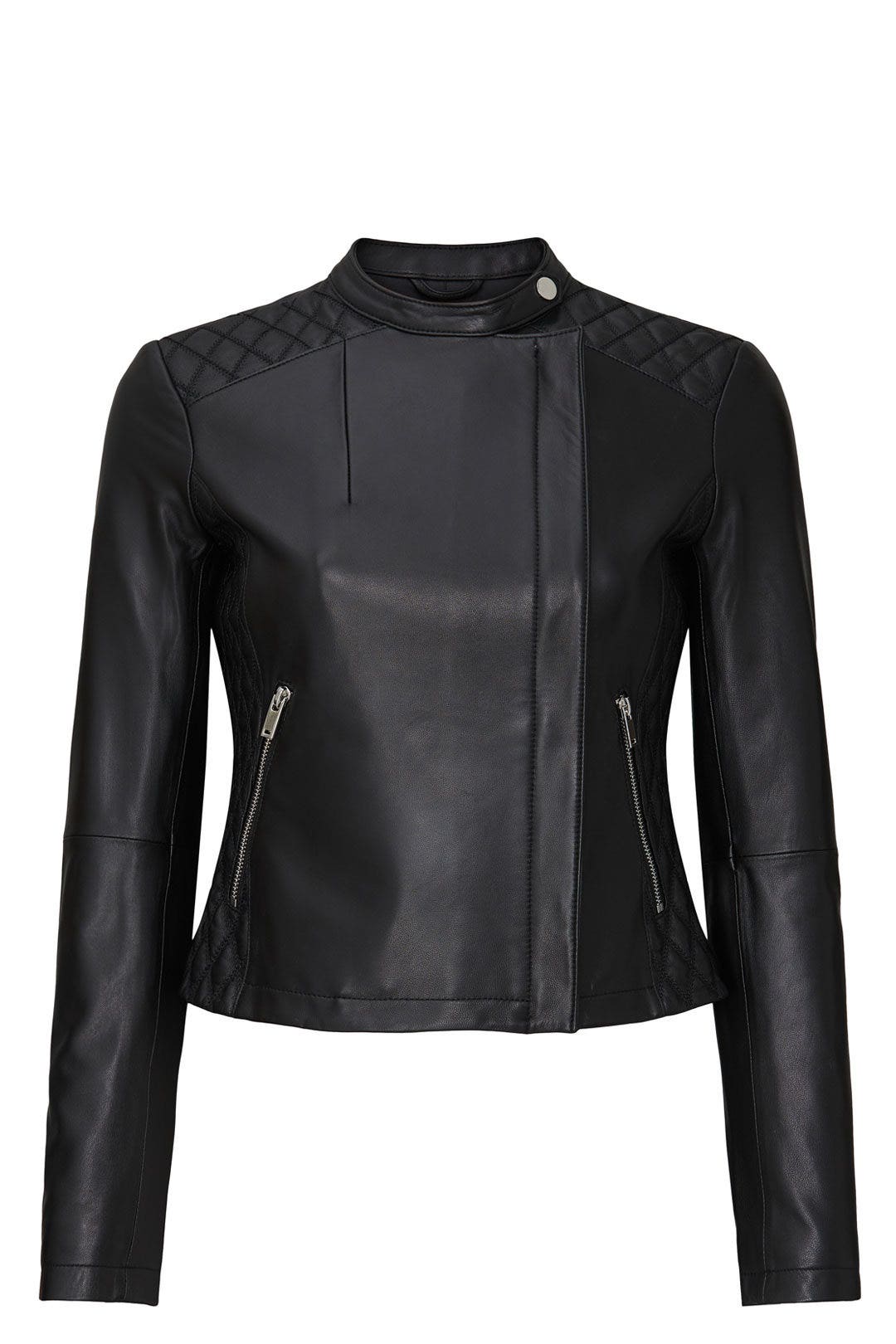 Quilted Leather Moto Jacket by Slate & Willow 4