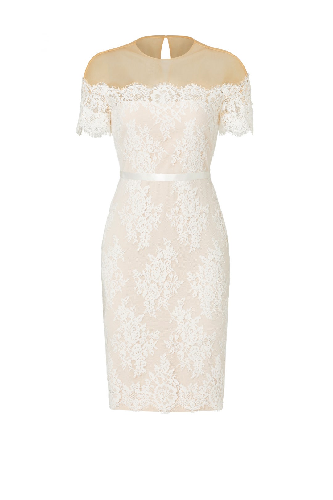 Ivory Lace Cocktail Sheath by Marchesa Notte 3