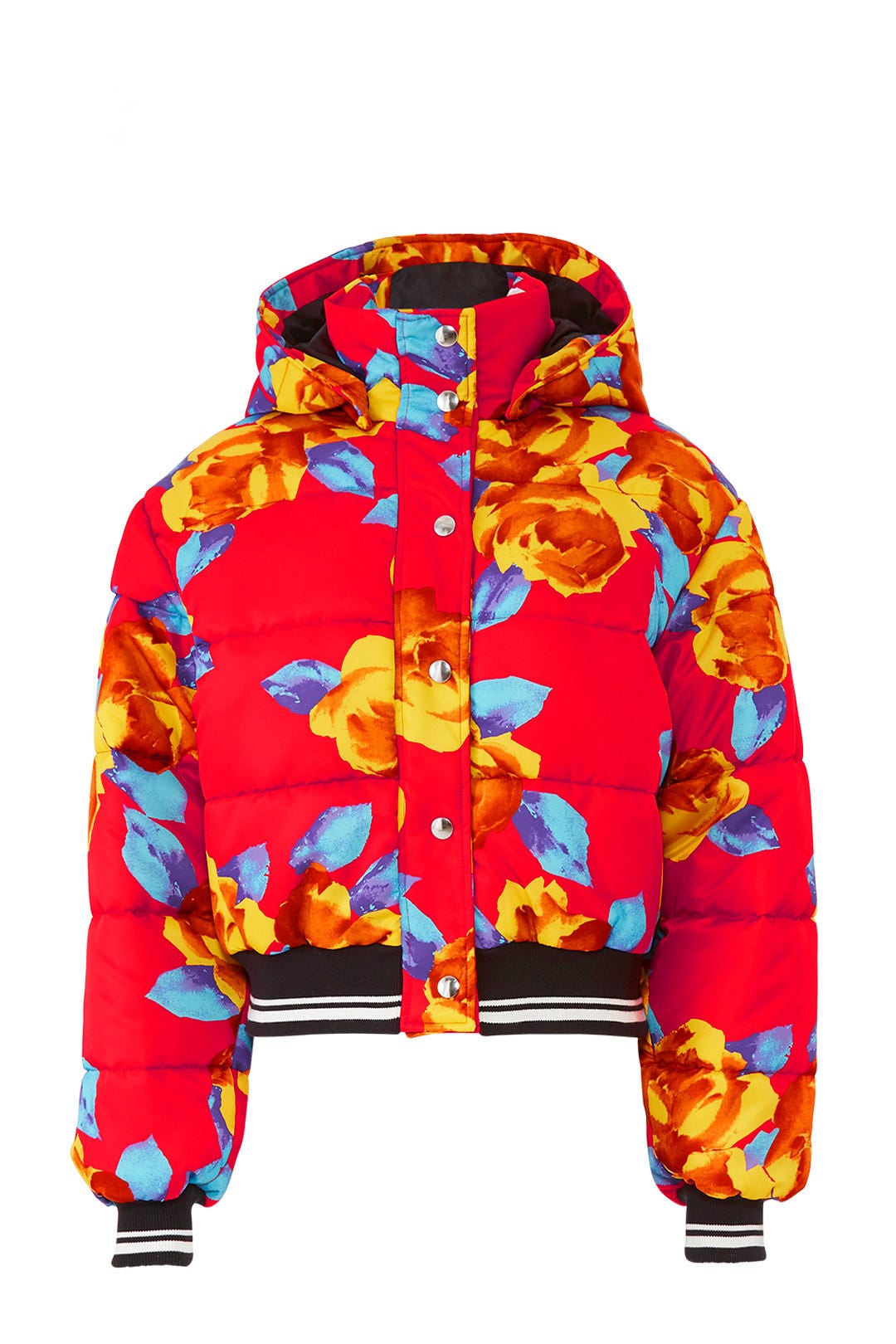 Cropped Floral Puffer Jacket by MSGM 3