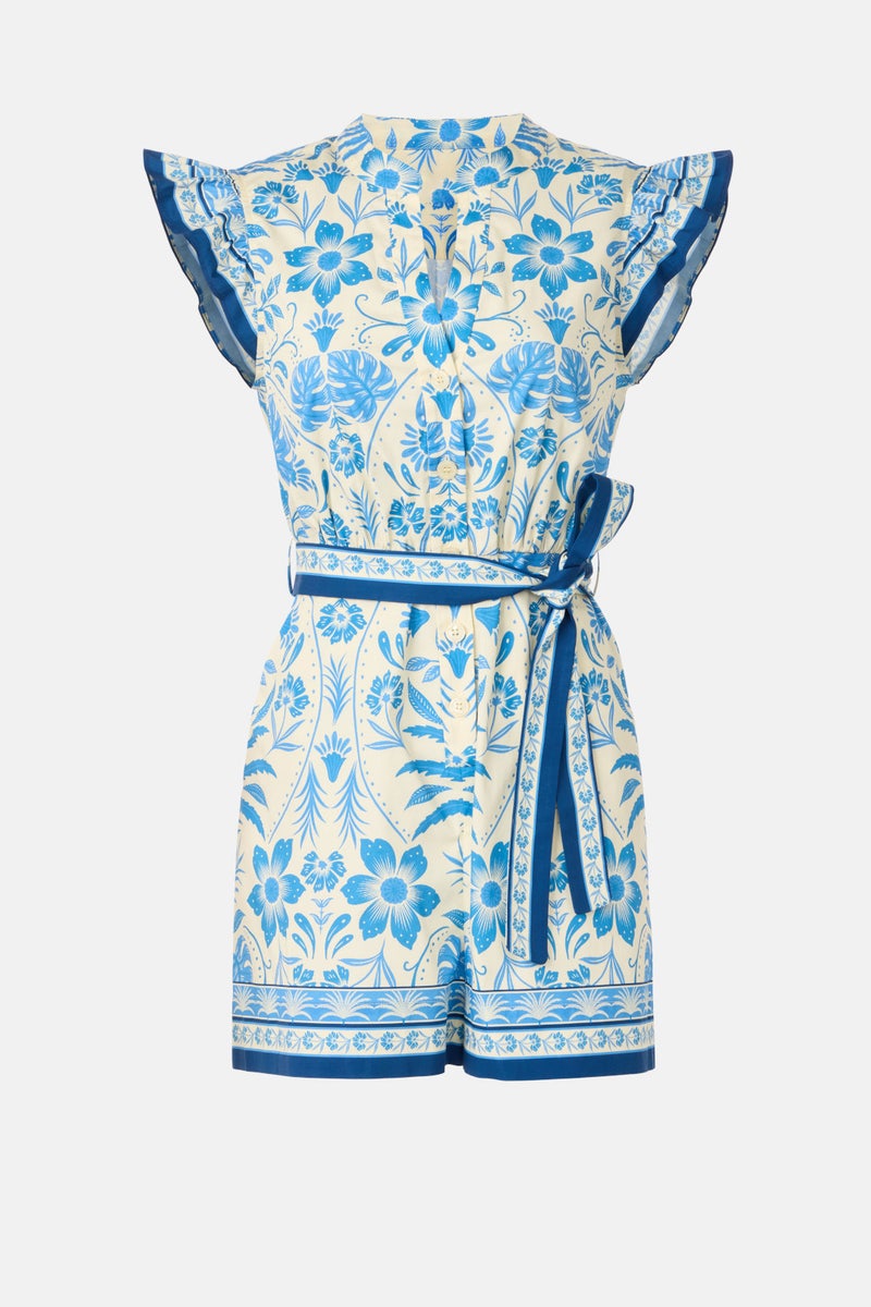 Belted Flutter Sleeve Romper by Peter Som x RTR - Photo 4
