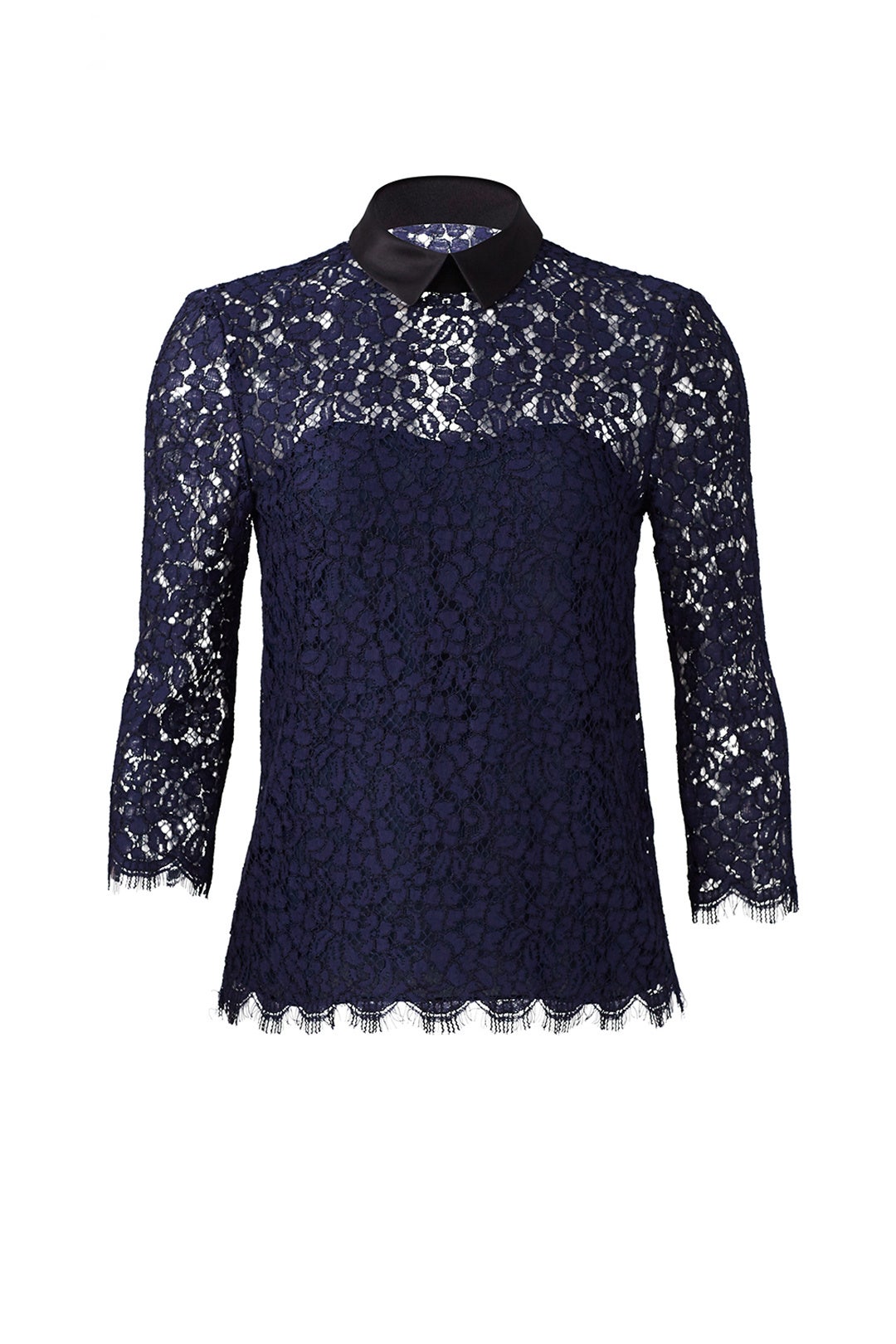 Navy Oliver Lace Top by Rachel Zoe