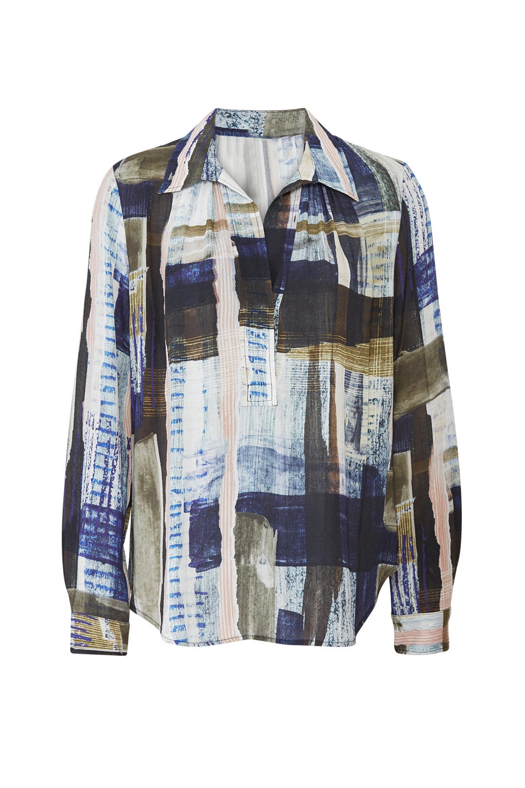 Printed Open Placket Shirt by Fifteen Twenty