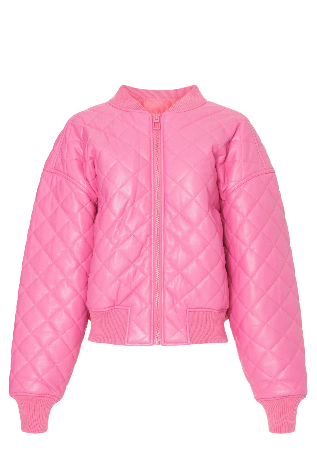 Pink Better Than Leather Bomber by GOOD AMERICAN 4