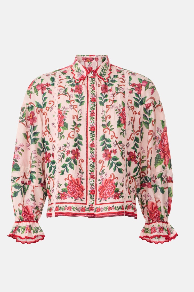 Flower Tapestry Pink Shirt by FARM Rio - Photo 4