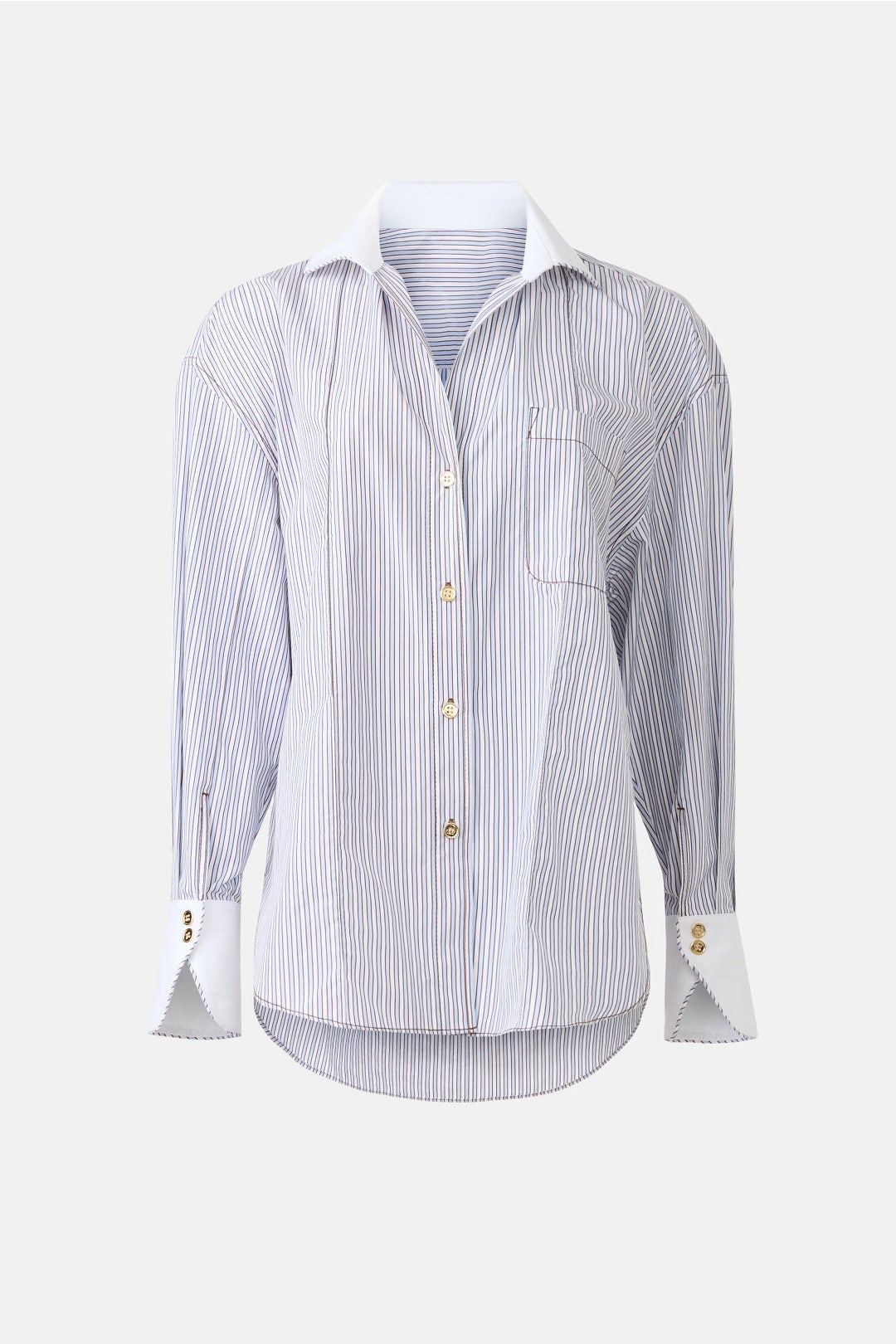 Kelly Striped Collared Shirt by Sandro 4