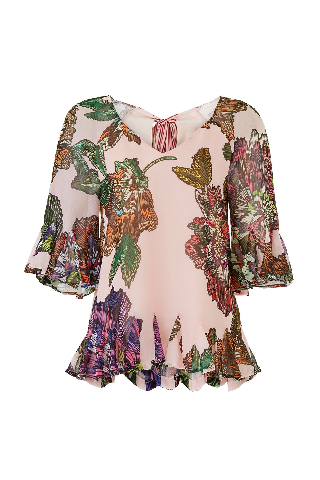 Floral Tie Back Top by Badgley Mischka