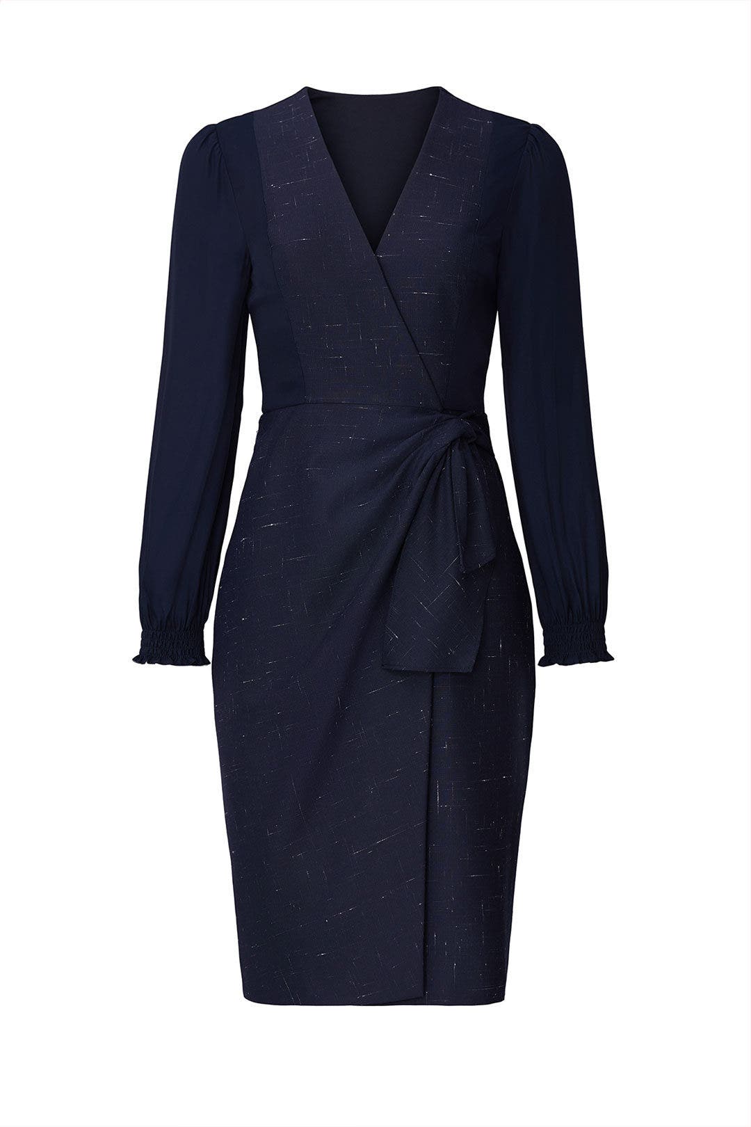 Navy Cross Hatch Dress by Rebecca Taylor NYC 4