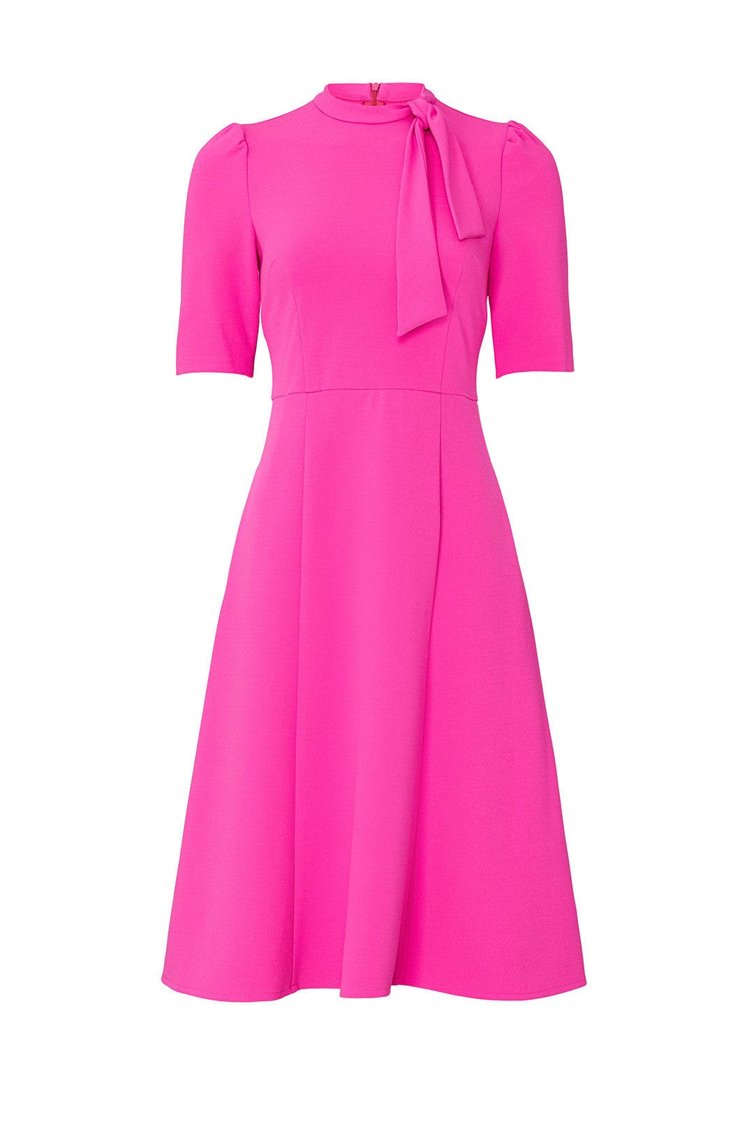 Electric Pink Tie Neck Dress