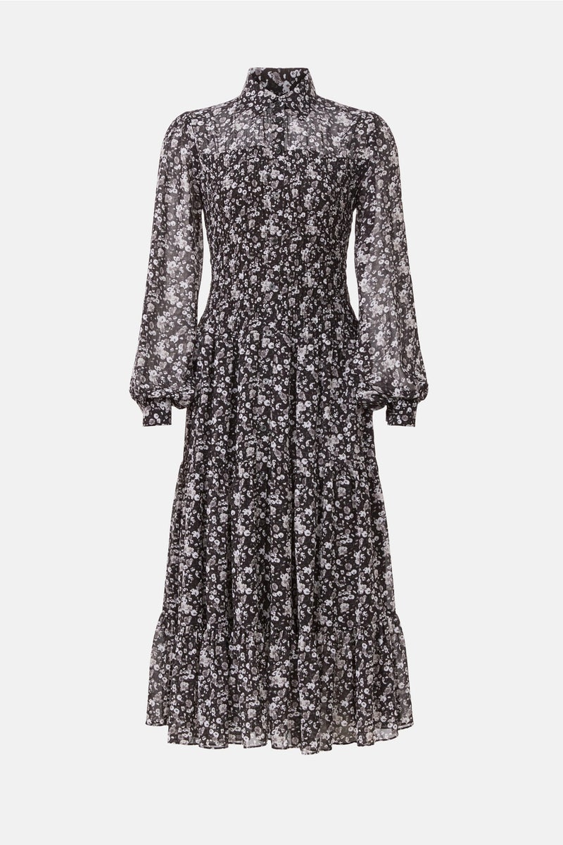 the melody smocked midi dress in floral Melody Floral Midi Dress
