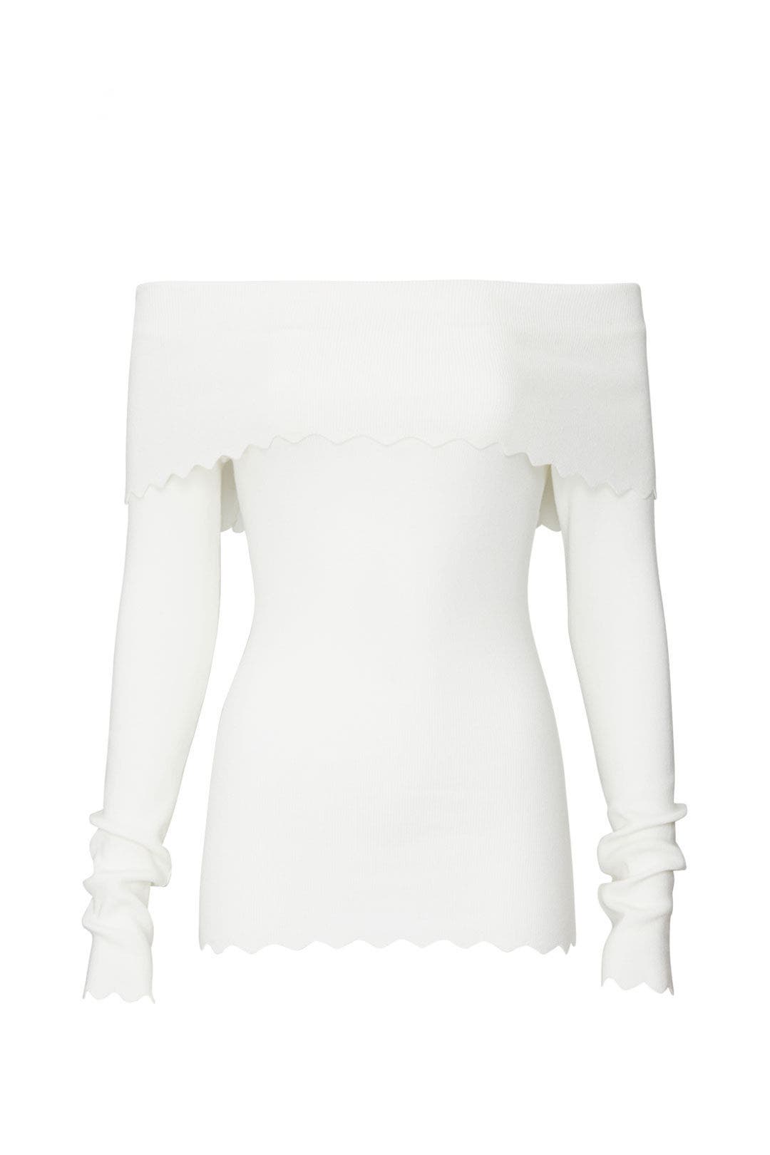 Foldover Scallop Sweater by Milly