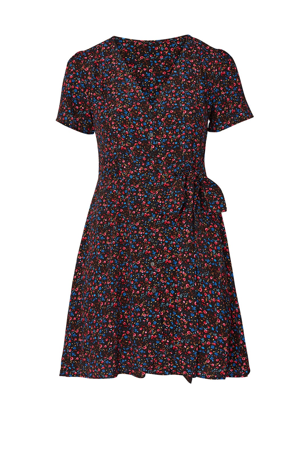 Small Floral Faux Wrap Dress by City Chic