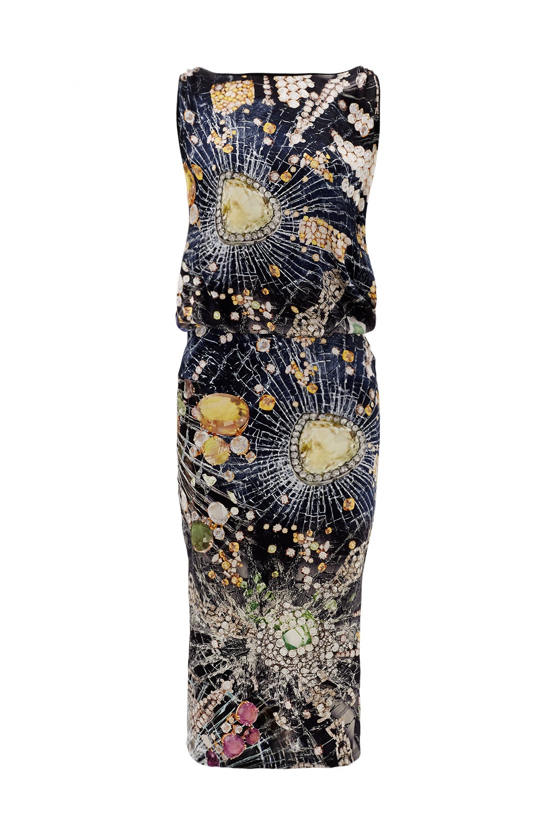 Smashed Jewel Satin Dress by Giles