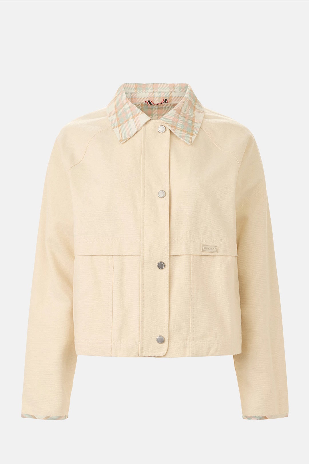 Cropped Field Jacket with Plaid Detail by Hunter 4