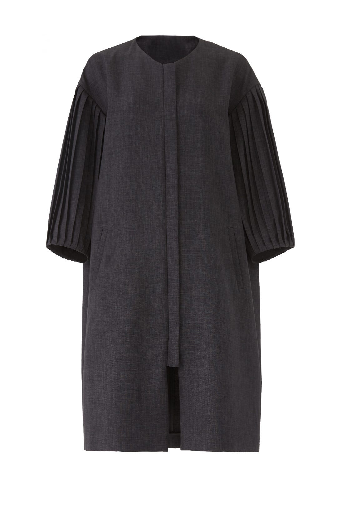 Grey Puff Sleeve Coat by Osman 3