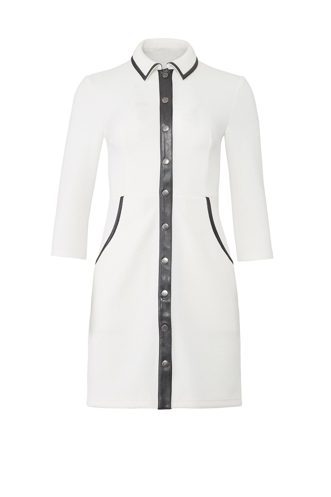 Faux Leather Trim Shirtdress by Slate & Willow