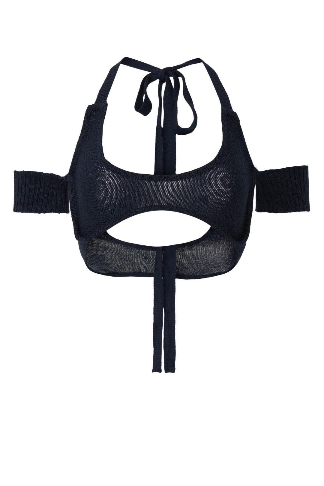 Black Wraparound Bralette Top by Thebe Magugu 4