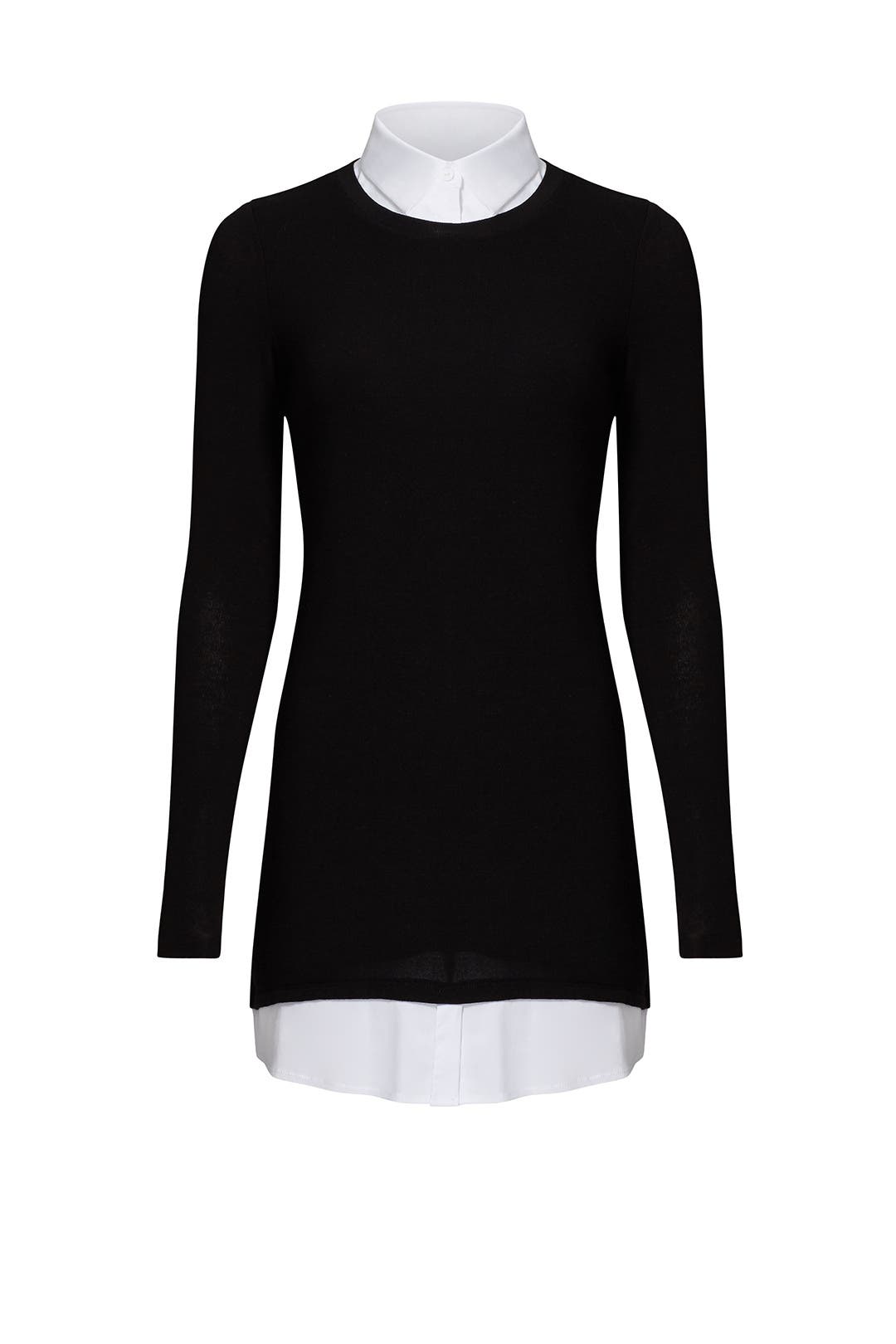 Black Collared Sweater by Bailey 44 for 25 Rent the Runway