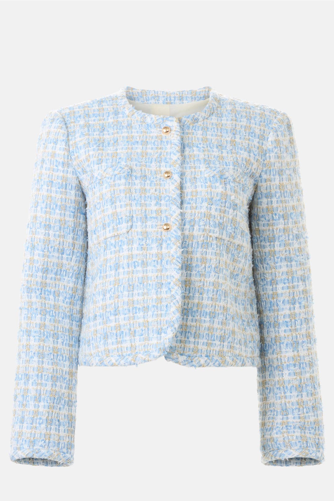 Collarless Sparkly Tweed Blazer by Derek Lam 10 Crosby x RTR