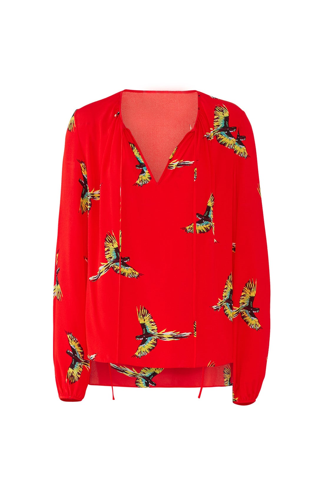 Red Keyhole Blouse by Diane von Furstenberg
