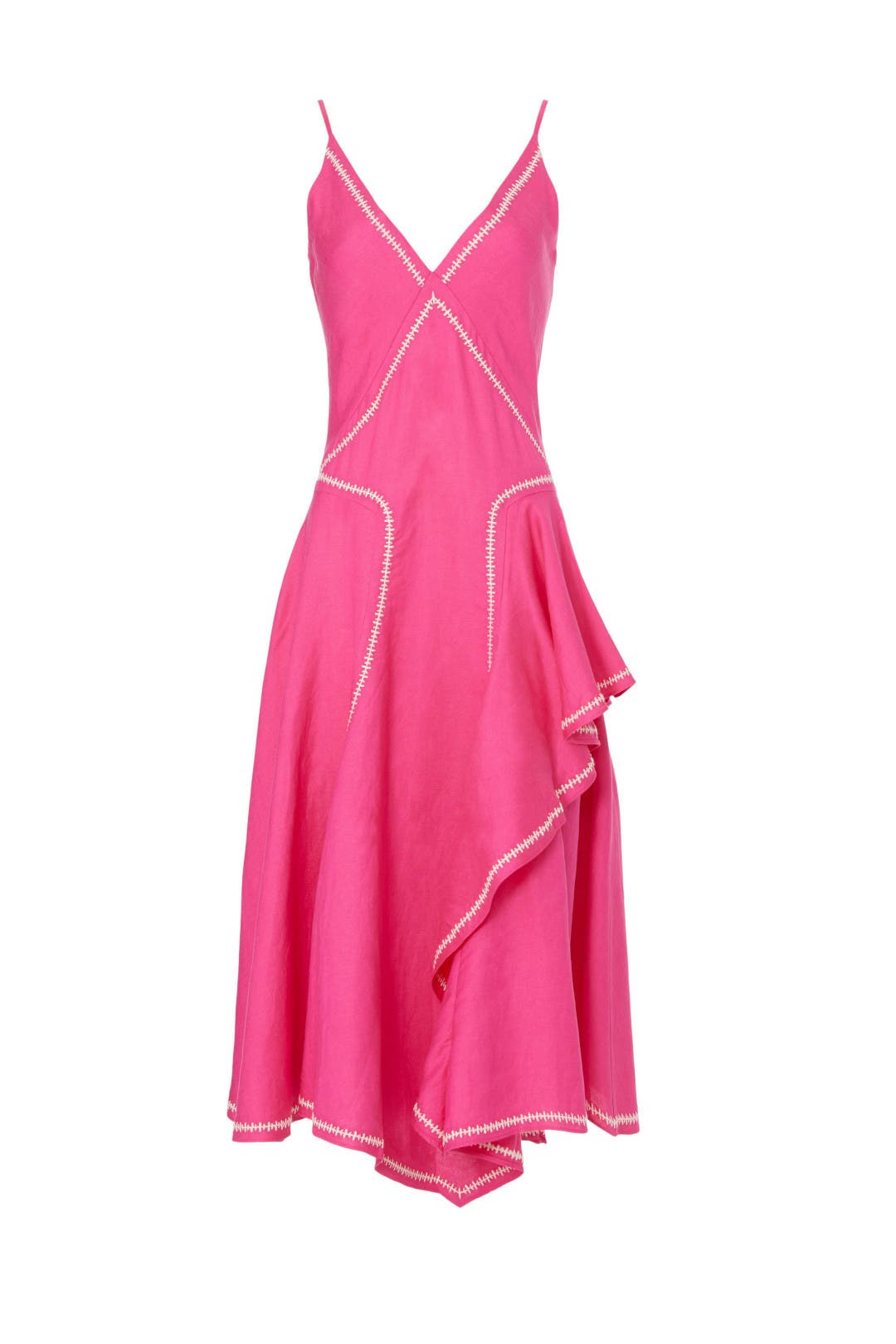 Pink Stitched Midi Dress by Esteban Cortazar x RTR | Rent