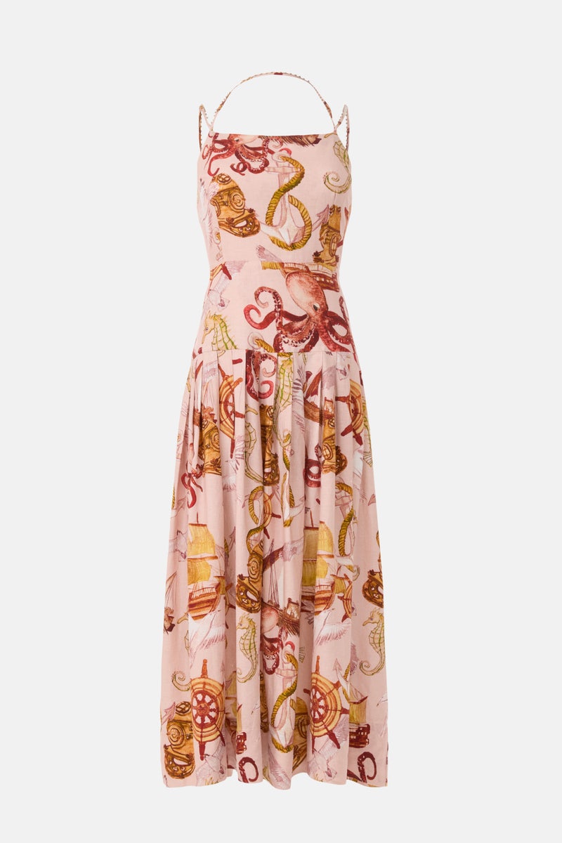 Nautical Wonder Pink Strappy Dress by FARM Rio - Photo 4