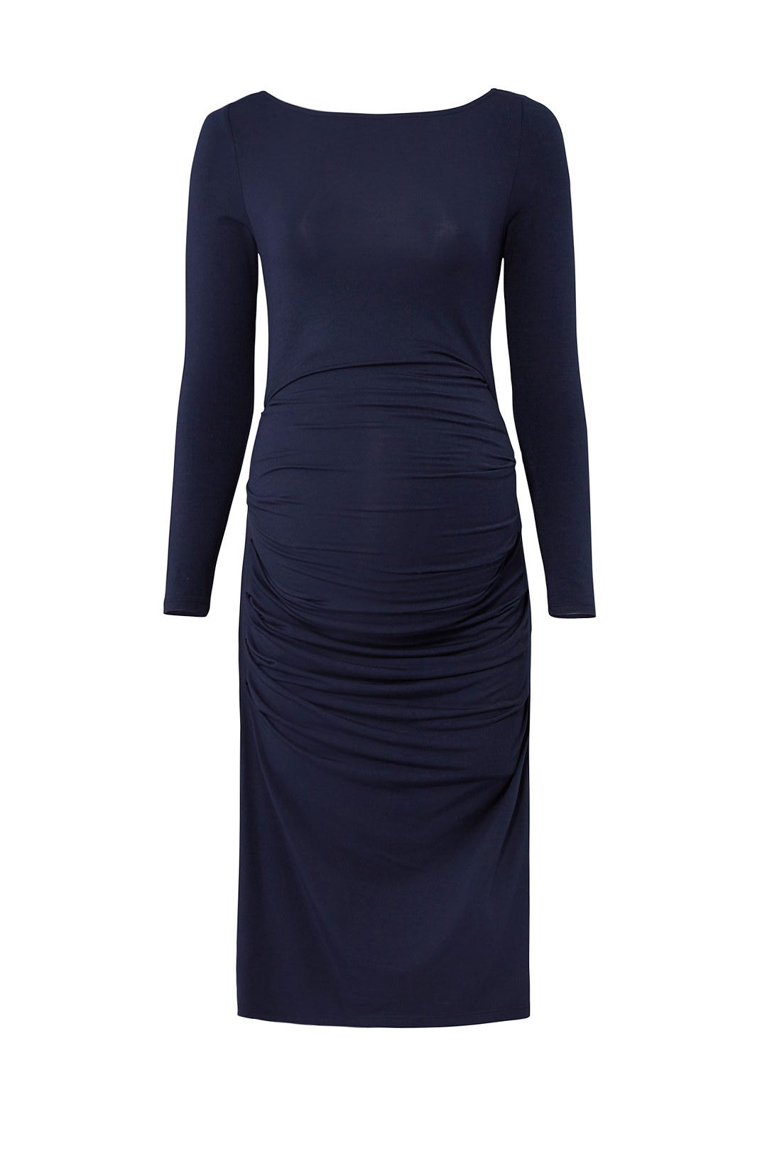 Navy Pleated Maternity Dress by Ingrid & Isabel 3