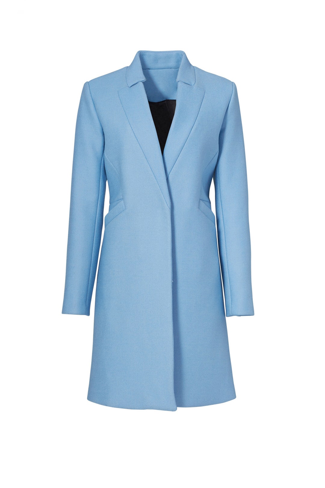 Ice Blue Doubleface Wool Slim Coat by Milly