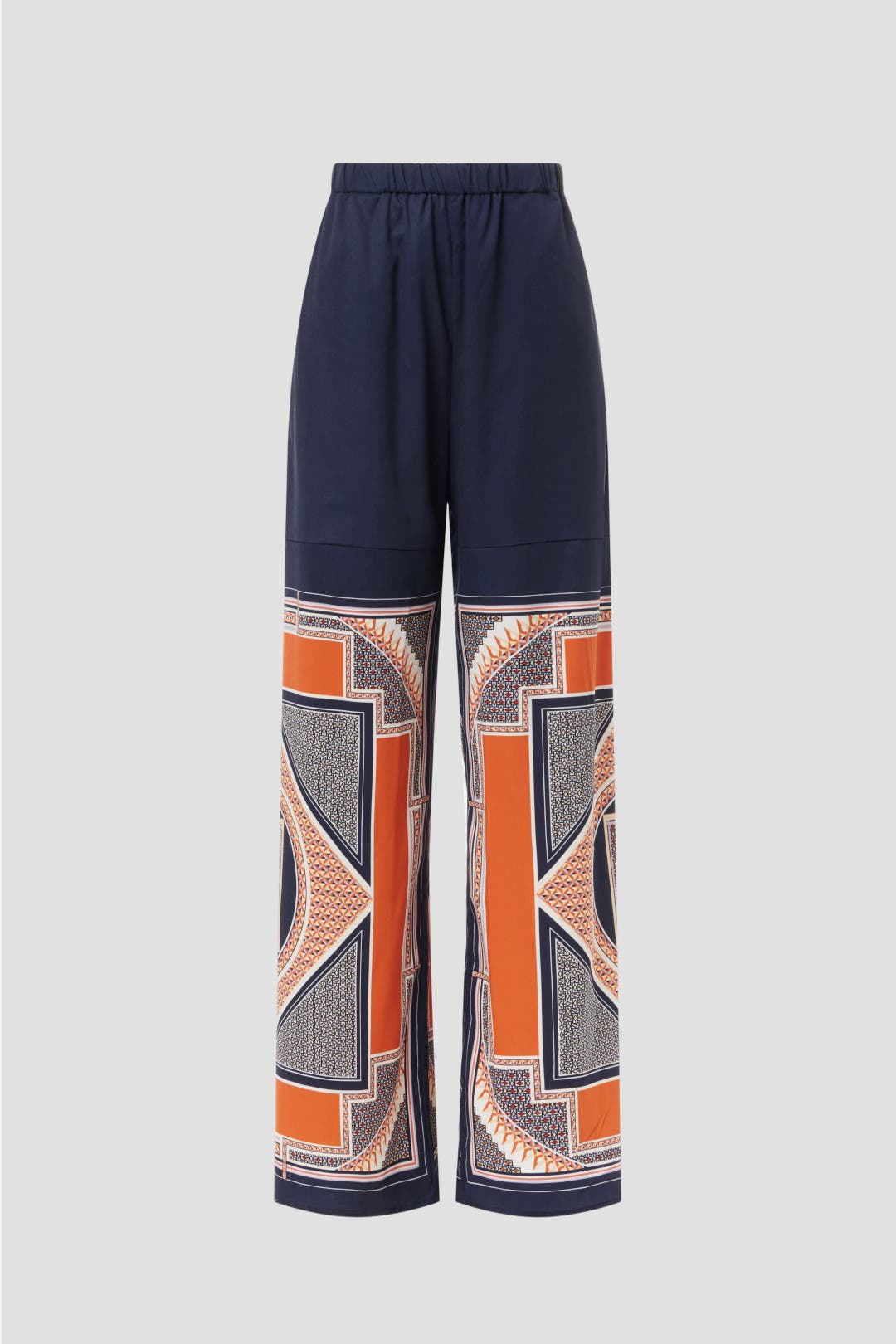 【送料&関税込】Versace Pattern-printed Wide-leg Trousers Printed wide-leg pants in blue - Versace | Mytheresa