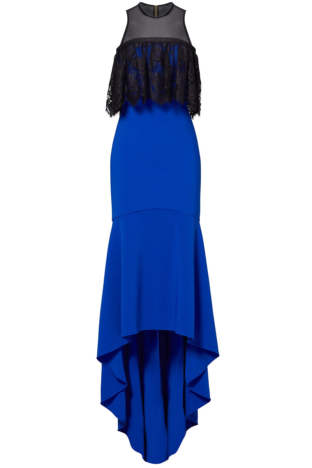 Charlee Strapless Ruffle Gown in Cobalt