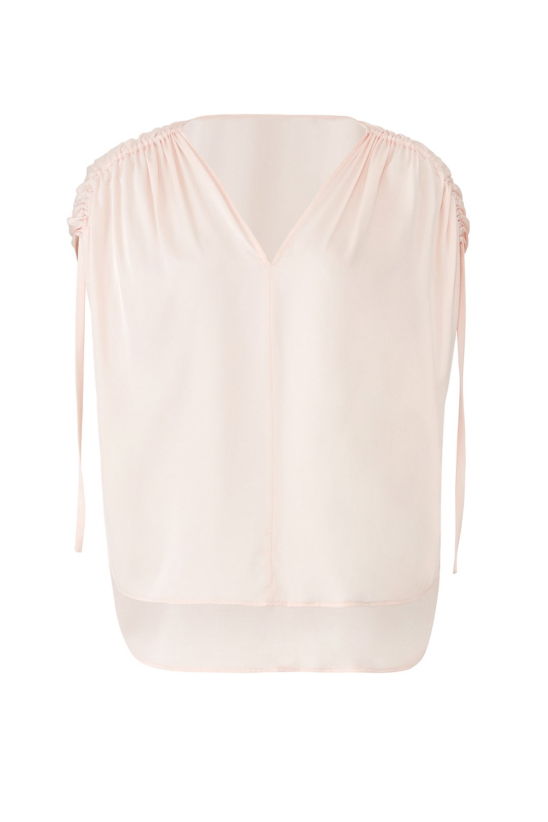 Ruched Pink Blouse by VINCE. 3