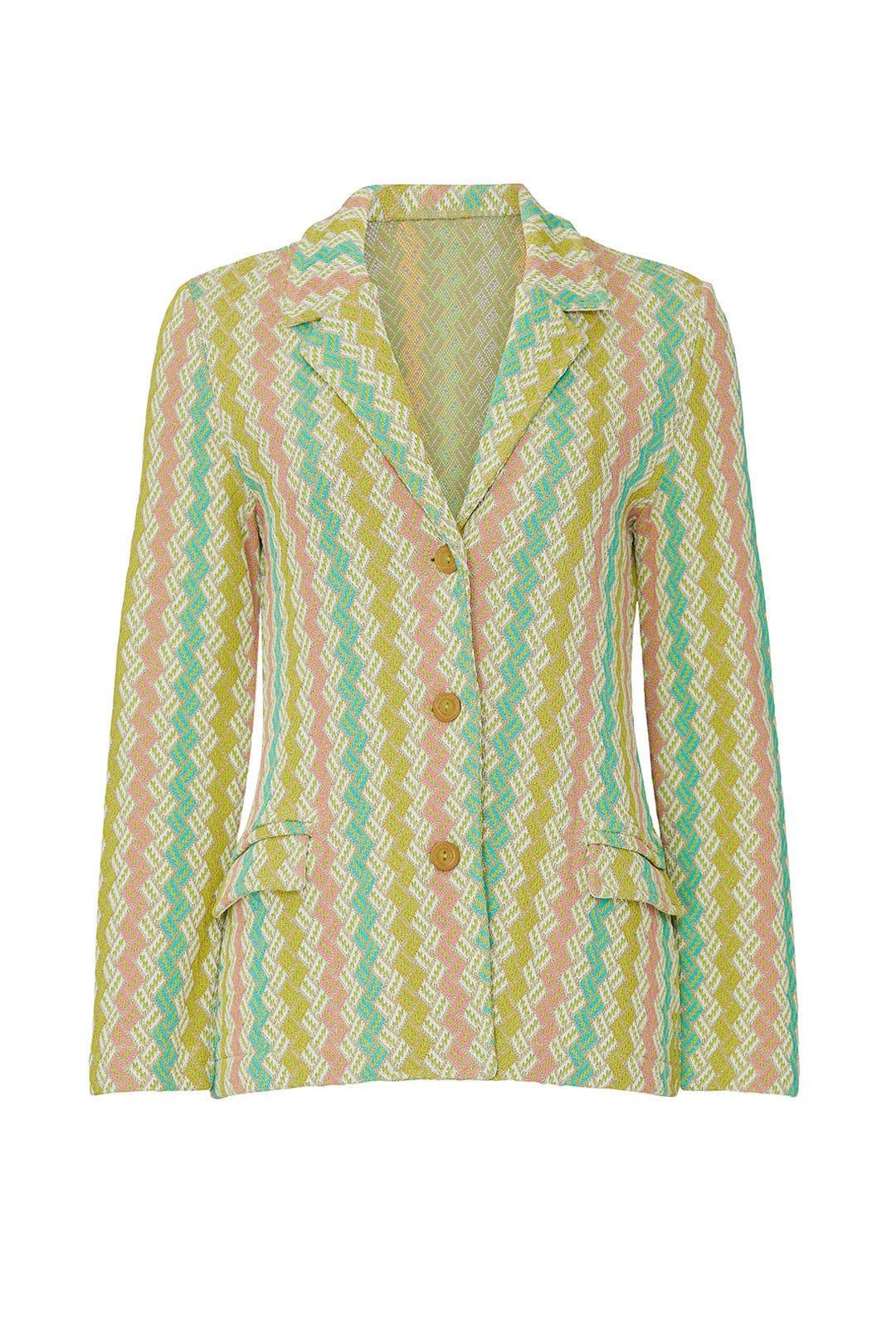 Lime Chevron Blazer by Aldomartins for 55 Rent the Runway