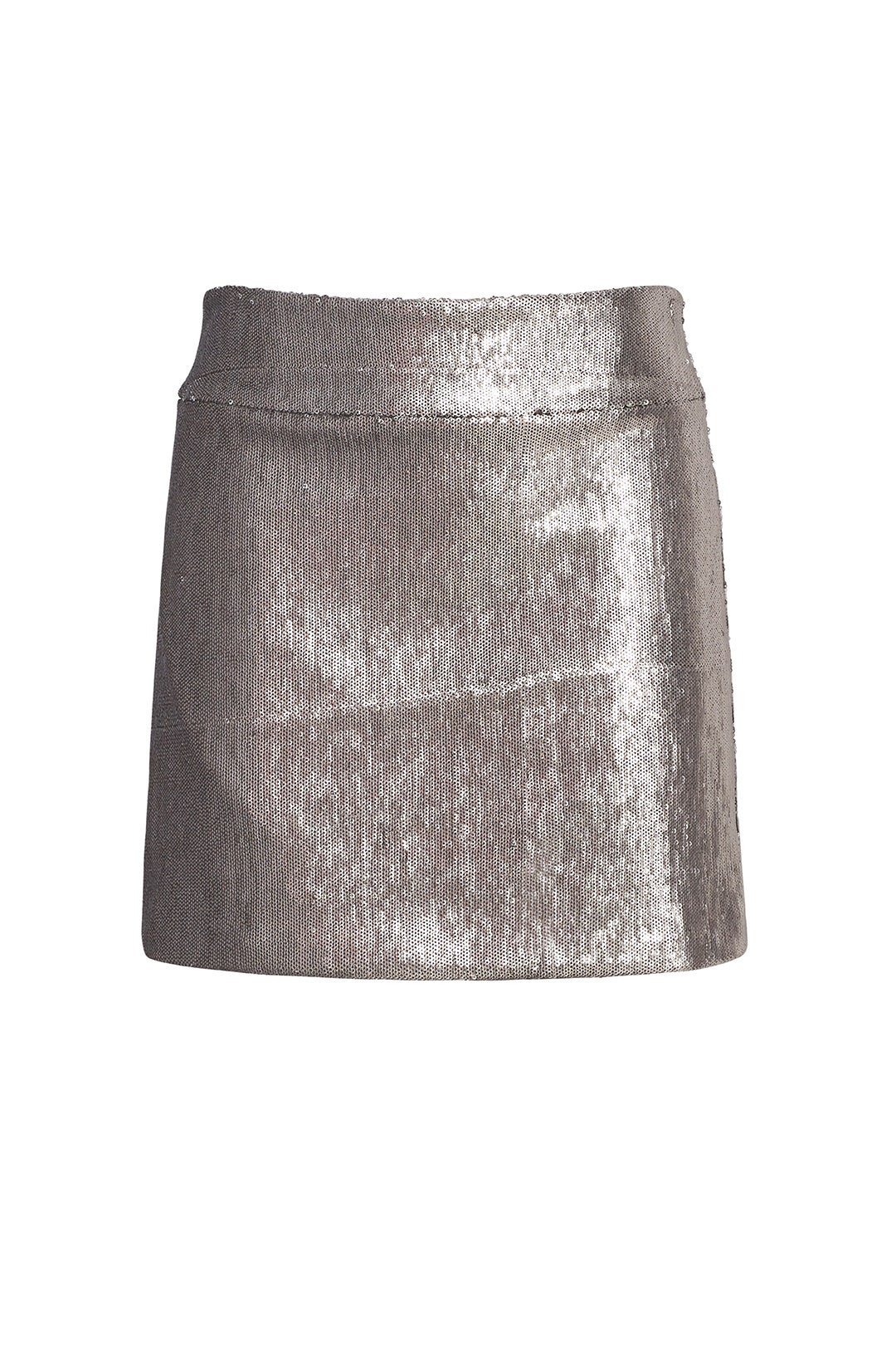 Silver Sequin Mini Skirt by HALSTON 3