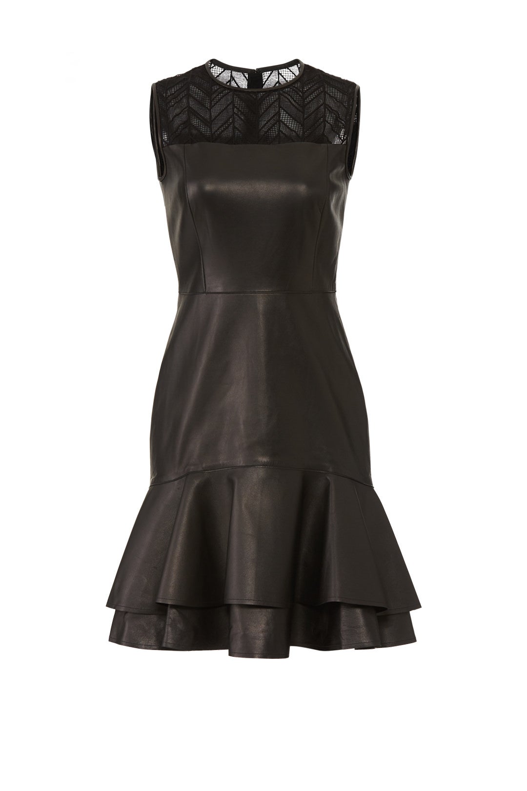 Leather Ruffle Hem Dress by Jason Wu Collection 3