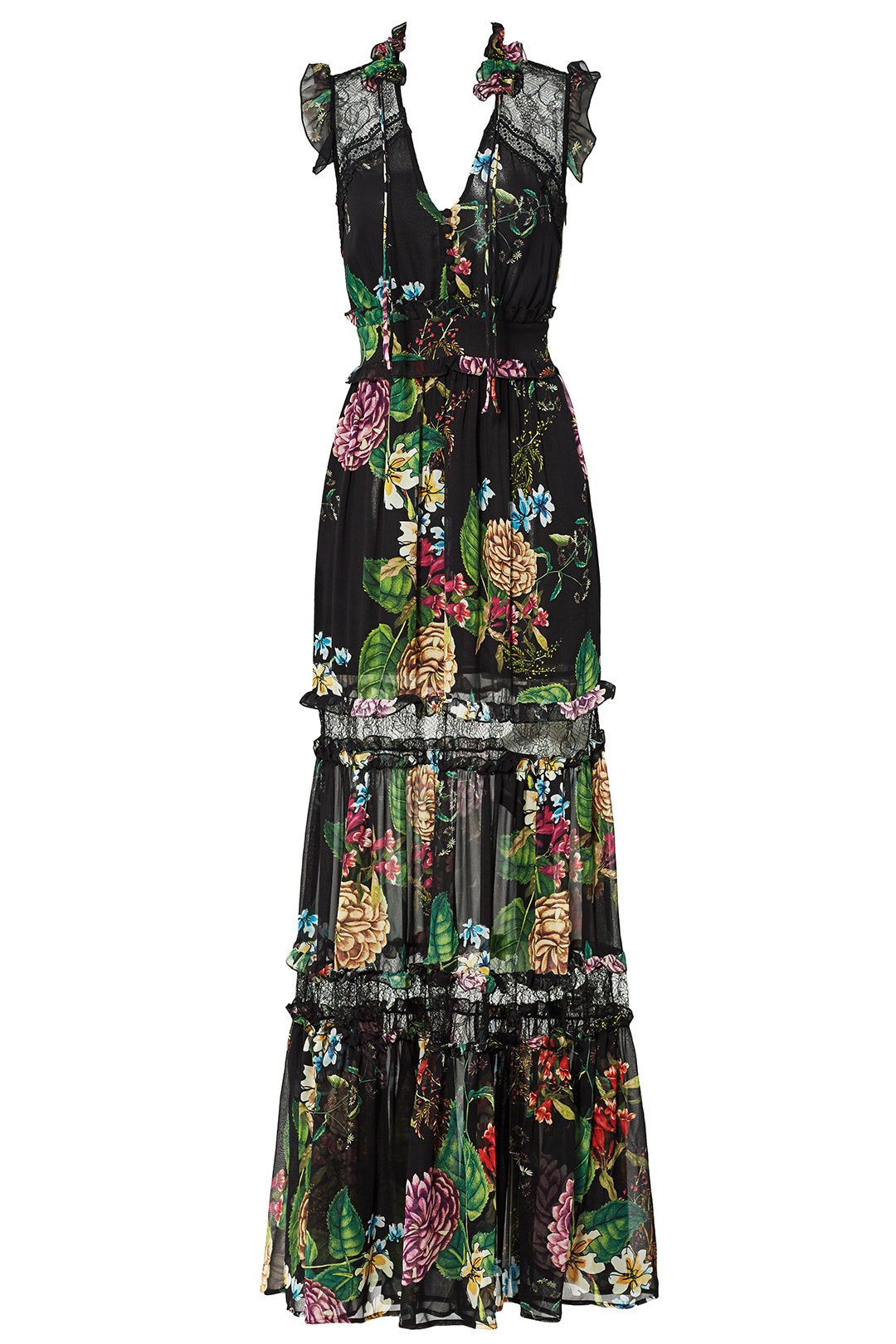Floral Printed Ruffle Maxi by Nicholas