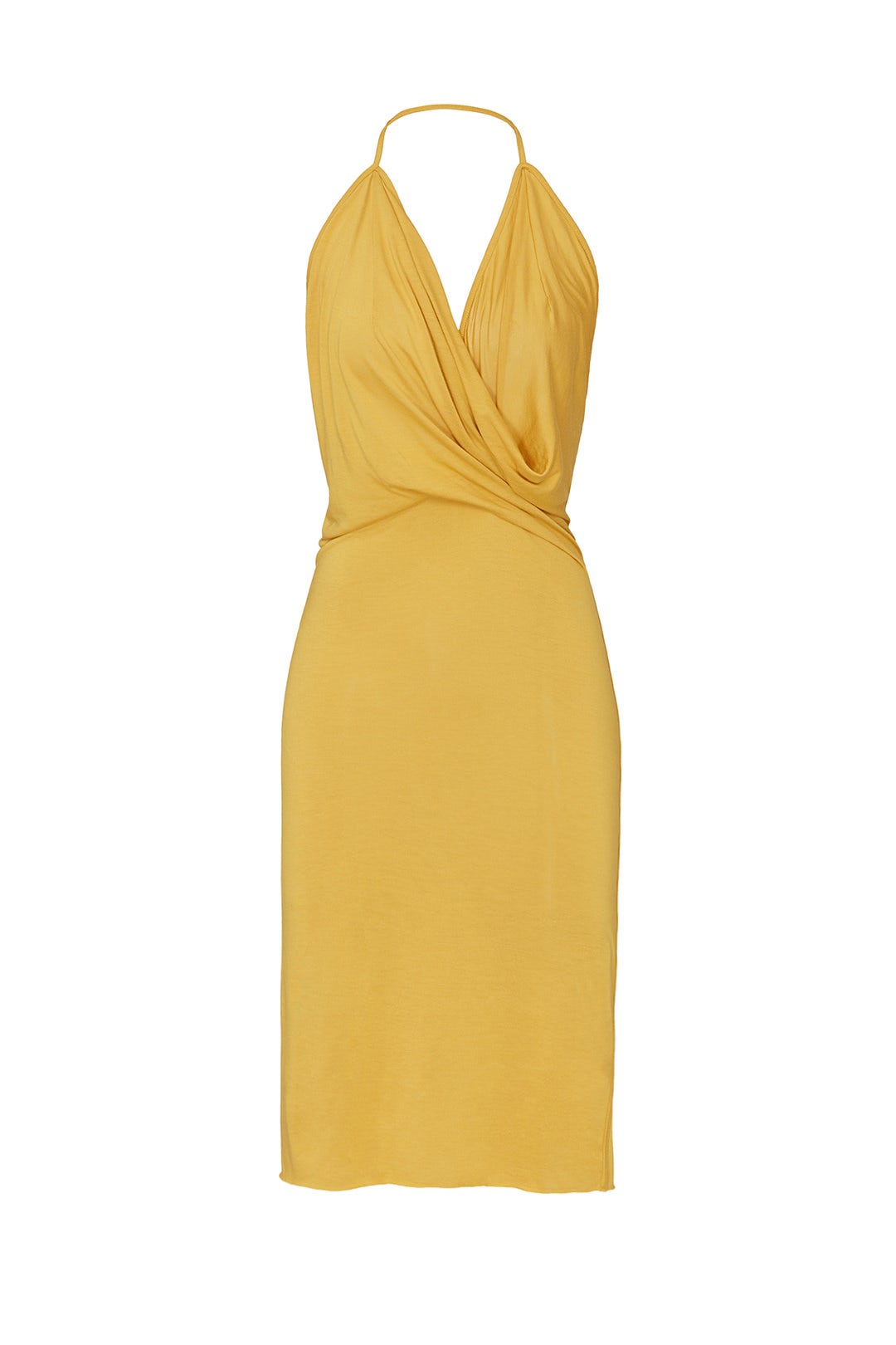 Yellow Gathered Waist Sheath by RICKOWENSLILIES
