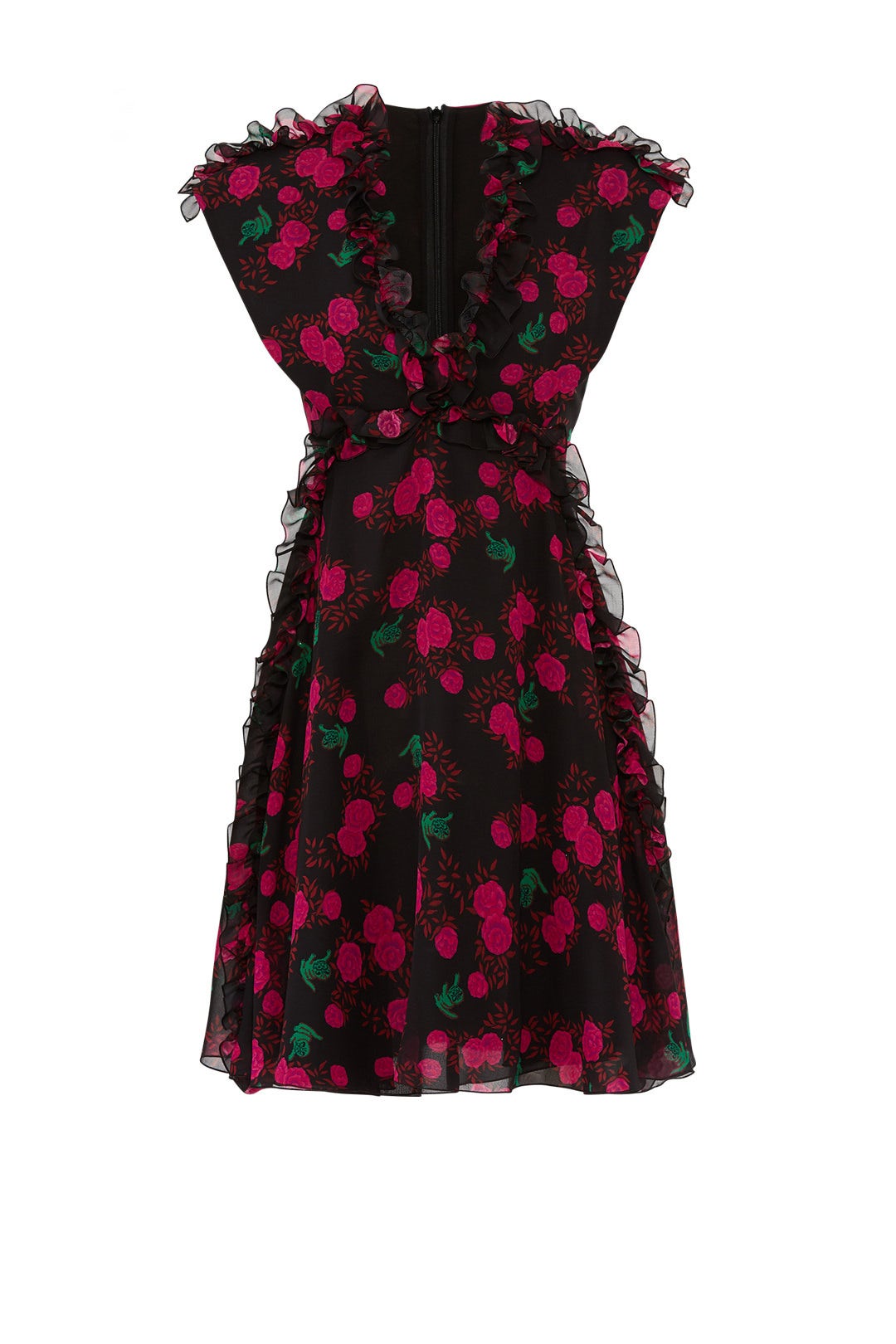 Rose Ruffle V-Neck Dress by Giamba 3