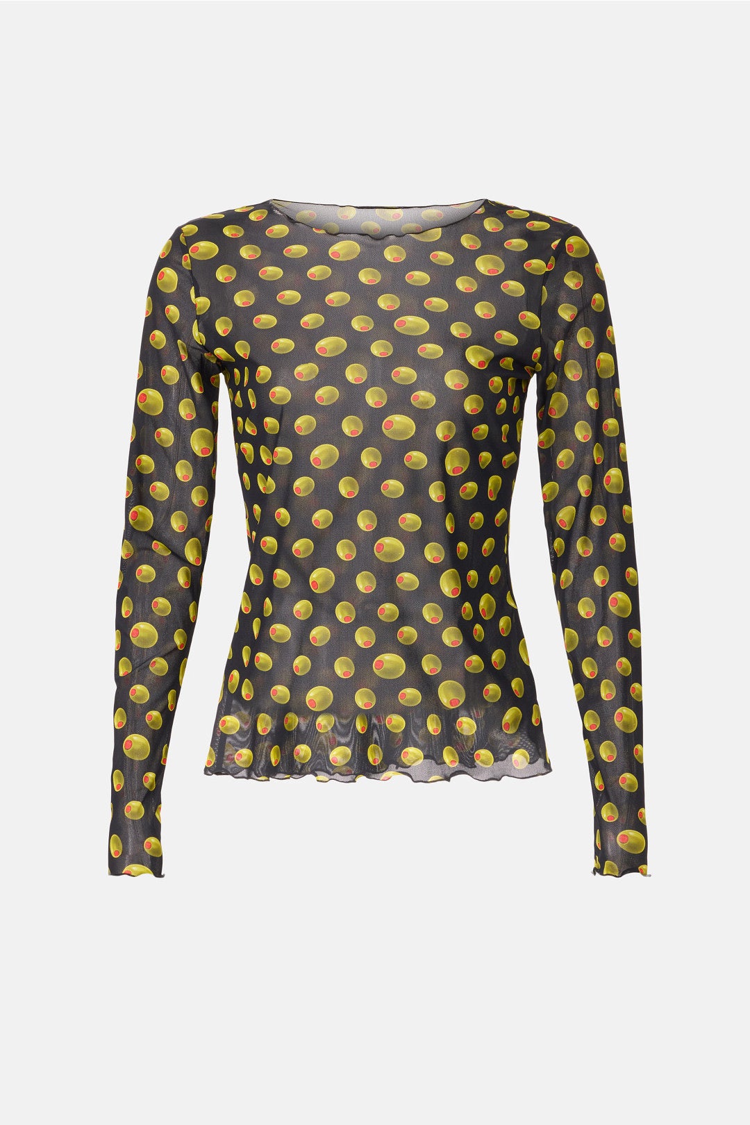 Mesh Long Sleeve Olive Printed Top by Terez 4