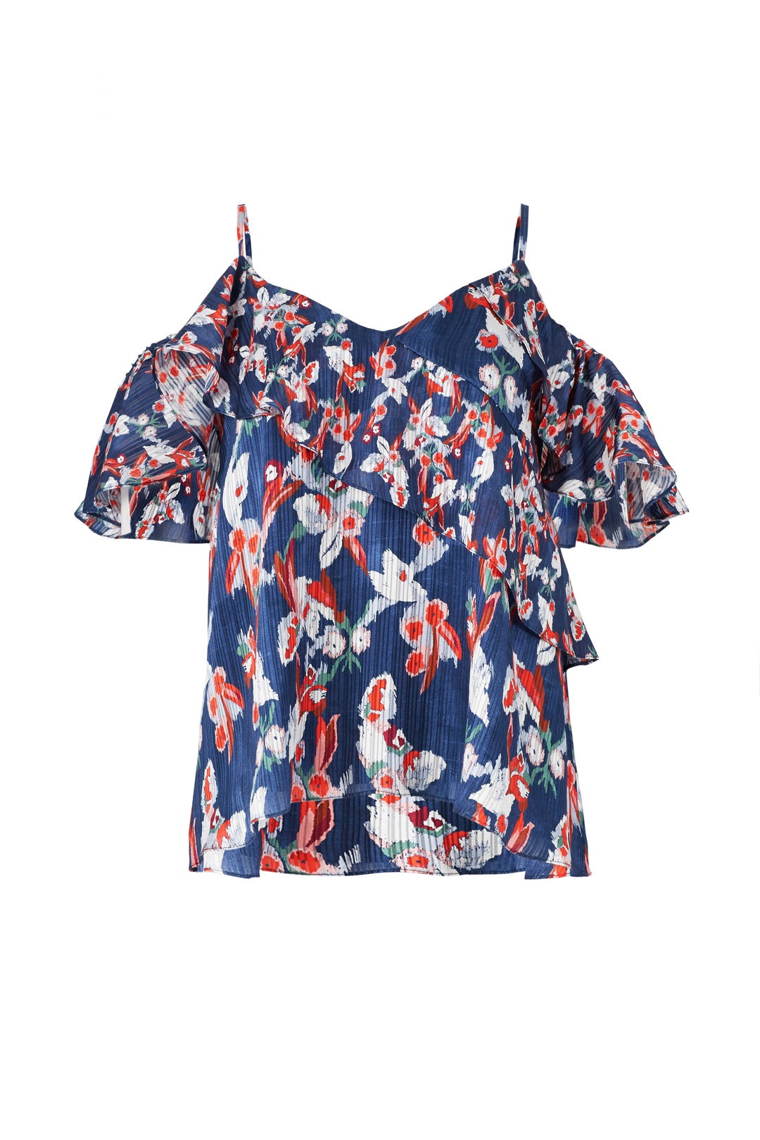 Navy Floral Stripe Top by Tanya Taylor